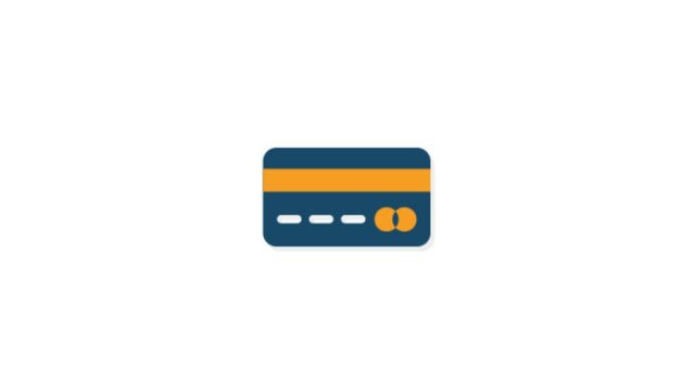 Bank Card icon animation for video motion graphics