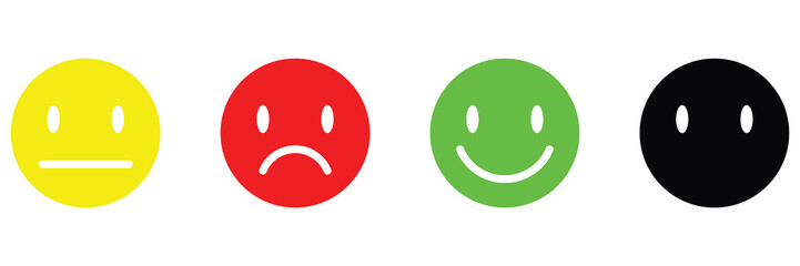 Iconic illustration of satisfaction level. Range to assess the emotions