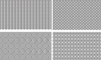 Collection of vector patterns and swatches | White and grey geometric oriental backgrounds.