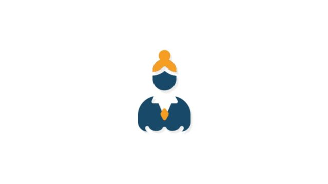 Business woman icon animation for video motion graphics