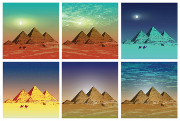 Egyptian Pyramids. Egypt. Vector illustration.