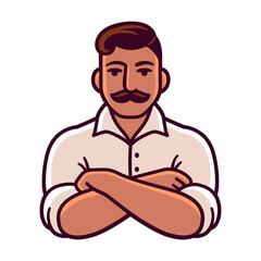 Old fashioned mustached man illustration