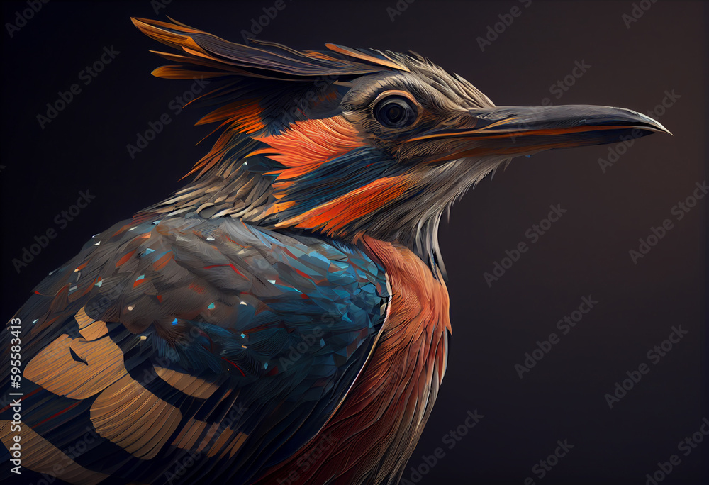 Poster beautiful abstract photo, ruby-throated hummingbird concept, contemporary colors and mood social bac
