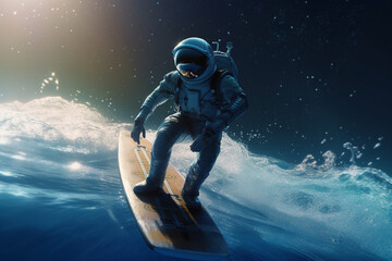 Astronaut is surfing the space
created using generative Al tools 