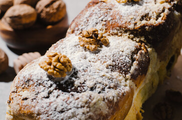 Fresh Loaf with Walnut Cinnamon Filling, Traditional Bakery