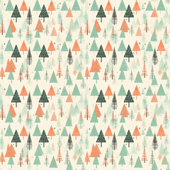 Seamless cedar tree pattern, christmas trees, endless pattern