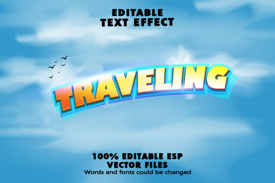 Editable traveling text effect