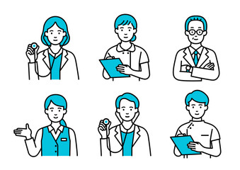 病院で働く人々アイコンセット