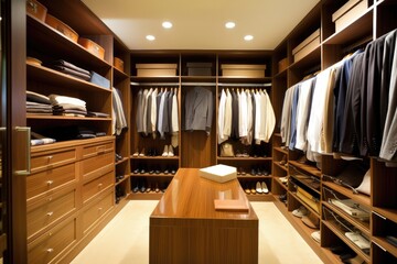 closet with ample space and organizational systems for maximum efficiency, created with generative ai - obrazy, fototapety, plakaty