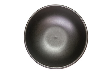 Fototapeta na wymiar Empty black ceramic bowl isolated on white background.