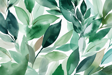 Obraz premium green flower in watercolor