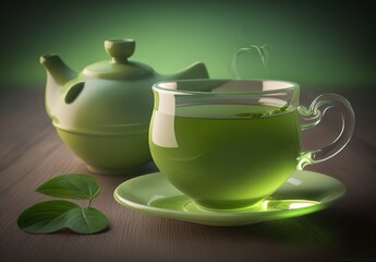 Healthy green tea cup