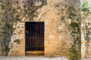 Fototapeta na wymiar Architecture detail of a Medieval Castle in Denia, Spain. 