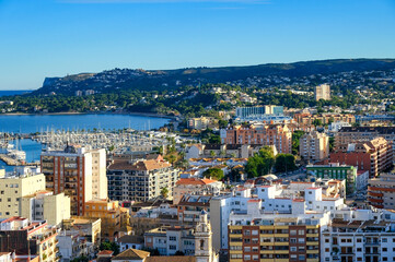 Aerial view of Denia cityscape, Spain