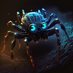 Obraz na płótnie Canvas glowing small spider