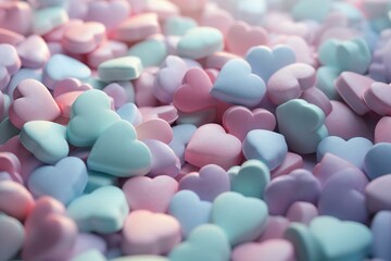 Fototapeta na wymiar AI generated pastel heart background for Valentine's Day. Generative AI