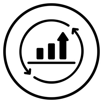 continuous improvement glyph icon