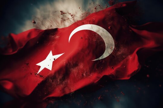 turkish flag with Generative AI technology