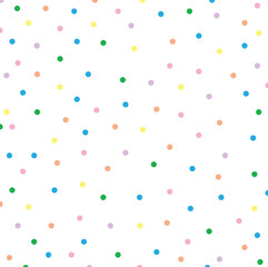 polka dots colorful pattern on white background and texture. Vector illustration
