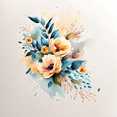 Fototapeta na wymiar bouquet of flowers (Watercolor)