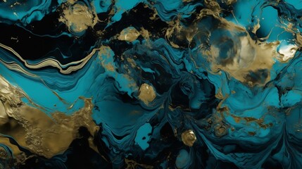 Fototapeta na wymiar abstract golden blue jade wallpaper. generative AI