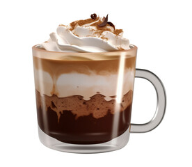 Mocha Coffee in transparent background created by generative AI.
