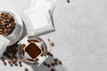 Drip Coffee Bag in a Cup, Coffee Trend, Quick Way to Brew Ground Coffee