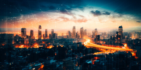 Obraz premium Cityscape data