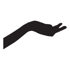 Silhouette hand open palm up vector illustration