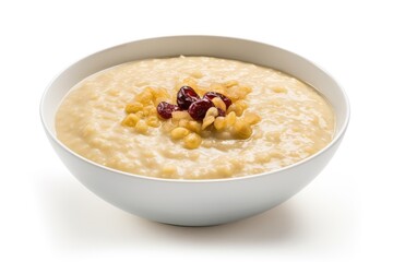 Millet Porridge, Healthy Breakfast with Fruits and Berries, Milk Millet Porridge, Abstract Generative AI Illustration