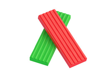 Plasticine isolated on white background. Modeling clay. 3d render