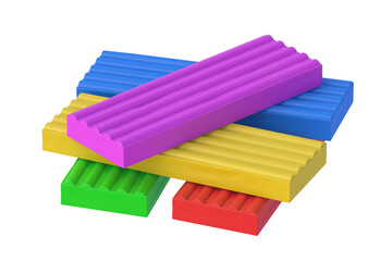 Obraz premium Heap of plasticine isolated on white background. Modeling clay. 3d render