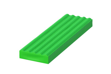 Plasticine isolated on white background. Modeling clay. 3d render