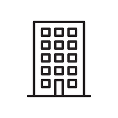 Building vector linear icon. Building flat sign design. Building symbol isolated pictogram. Real estate UX UI icon symbol outline sign 