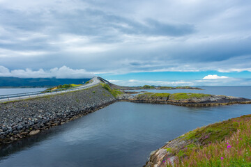 Fototapeta na wymiar The Atlanterhavsveien, the Atlantic Road over the Ocean in Norway