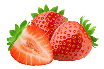 strawberry isolated on white background, full depth of field