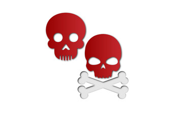 Skull and crossbones on a white background. Vector illustration.
