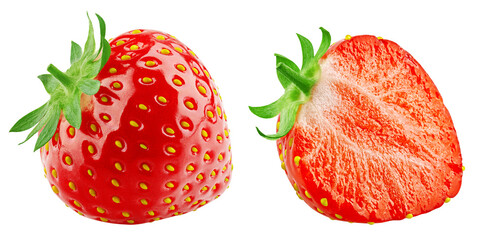 strawberry isolated on white background, full depth of field