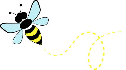 Flying honey bee cartoon