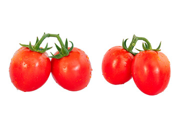 Red ripe tomatoes on isolated a white background