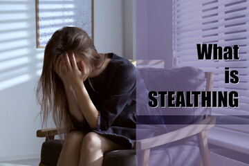 What Is Stealthing? Abused woman crying indoors