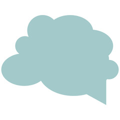 Fototapeta premium Dialogue illustration. Cadet blue color speech bubble on white background