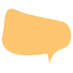 Dialogue illustration. Pale orange speech bubble on white background