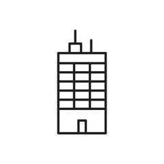 Building vector linear icon. Building flat sign design. Building symbol isolated pictogram. Real estate UX UI icon symbol outline sign 