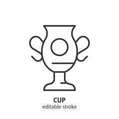 Trophy cup line icon. Winner cup vector outline symbol. Award linear illustration. Editable stroke.