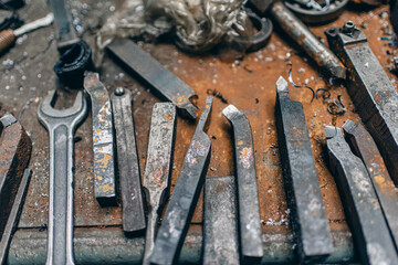 Metal processing technology on a vintage metal cutting machine
