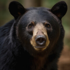 Asiatic black bear closeup face. Generative AI. #5