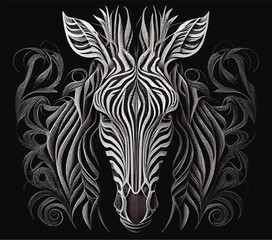 design, vector, zebra, pattern, style, vintage, wallpaper