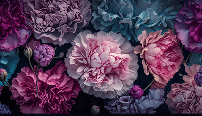 Breezy Blooms: Airy Carnations in Pink, Lavender, and Blue