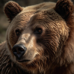 Obraz na płótnie Canvas Brown bear closeup face. Generative AI. #3